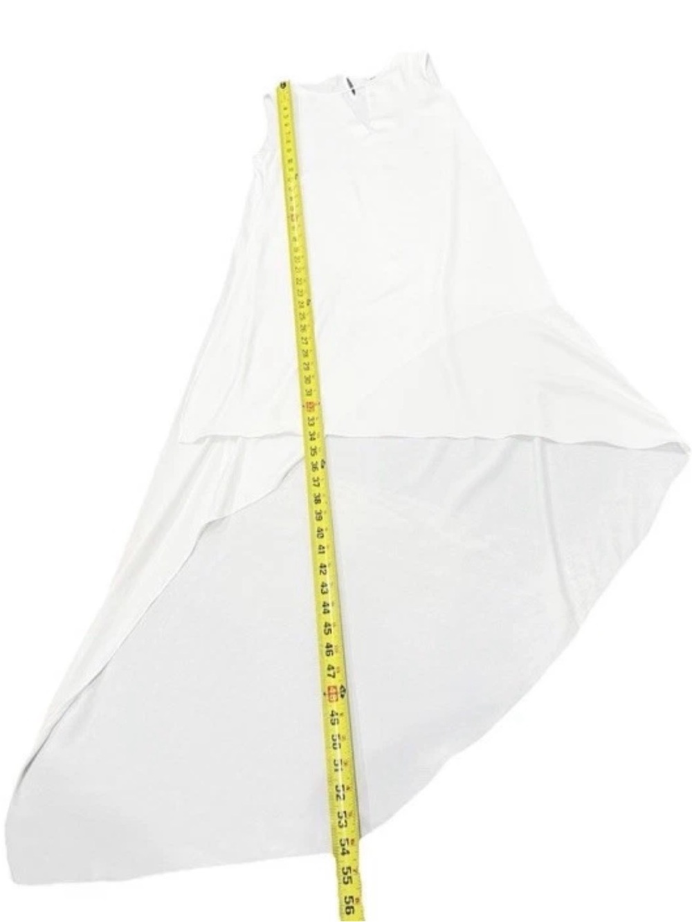BCBGMAXAZRIA White 100% Silk High-Low Sleeveless Dress XXS - Picture 8 of 8